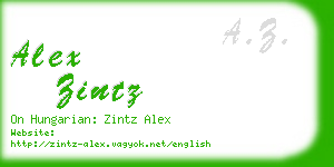 alex zintz business card